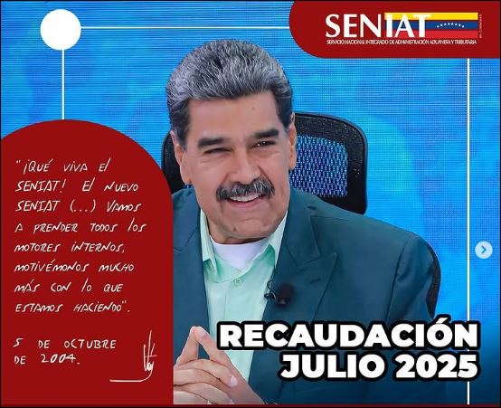 Seniat recaudó más de 94 millardos de bolívares en julio