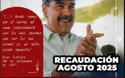 En agosto: Seniat recaudó 115 millardos 21 millones 476 mil 710 bolívares
