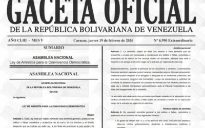 Publicada en Gaceta Oficial Ley de Amnistía para la Convivencia Democrática